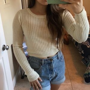 Reformation Silk/Alpaca Cropped Sweater